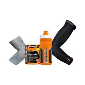 Incrediwear Terapeutyczna opaska na łokieć + Terapeutyczny rękaw na ramię (czarny) + Namedsport HydraFit